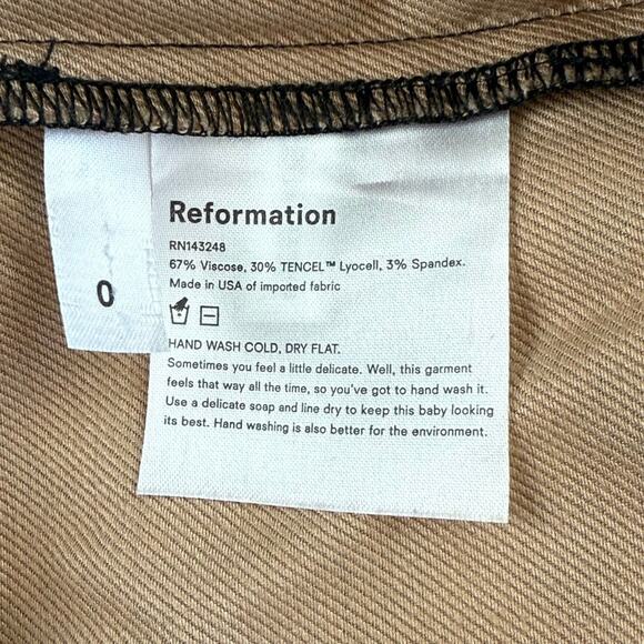 Reformation Sera Leopard High Waist Zip Straight Animal Print 0 Pant MSRP $198 - Picture 7 of 7